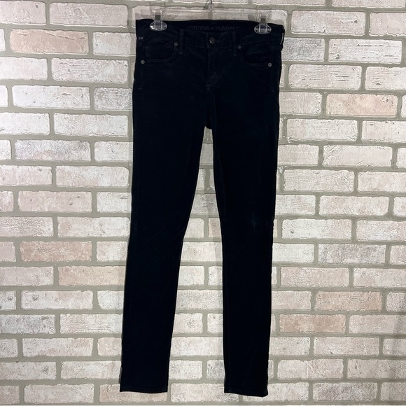 Citizens of Humanity Avedon Skinny Black Velvet Jeans Size 25 - Picture 10 of 12